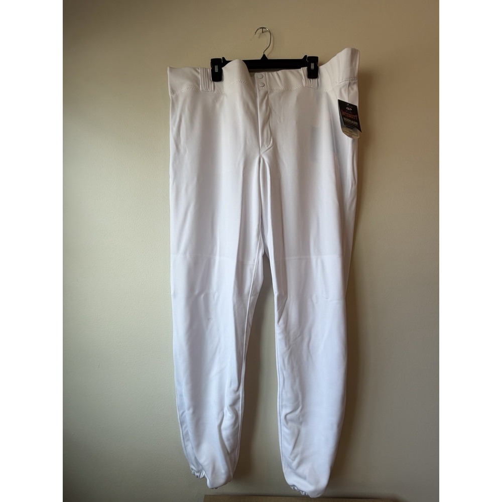 Intensity White Baseball 100% Polyester Uniform Pants Men's 3XL Straight‎ leg
